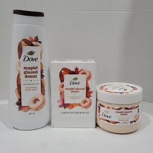 3pk Dove Limited Edition Holiday Treats Maple Glazed Donut Body Care Set